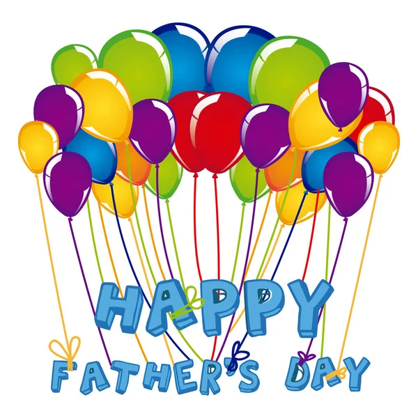 Celebración del día de los padres con globos de colores de cerca — Vector de stock