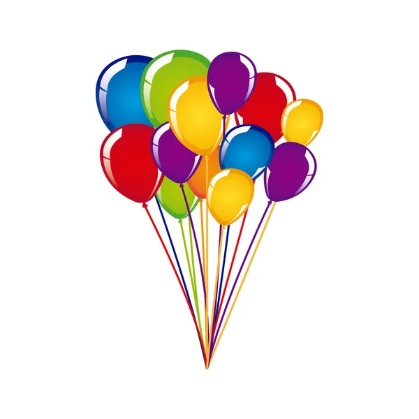 Fond blanc avec ballons colorés — Image vectorielle