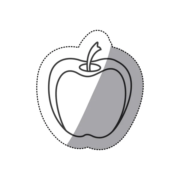 Pegatina contorno monocromo de fruta de manzana — Archivo Imágenes Vectoriales