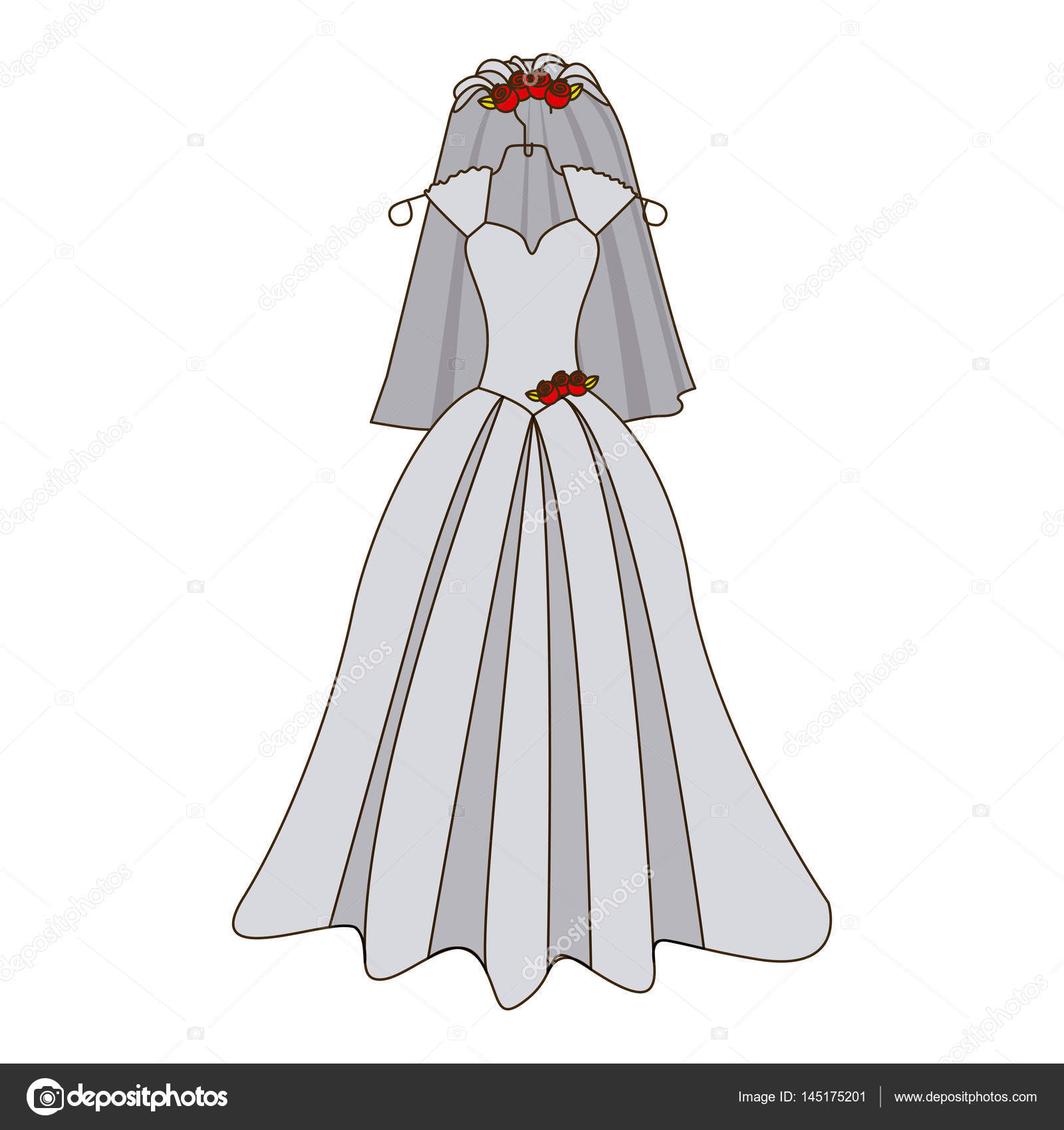 Платья Свадебные с фатой рисунки