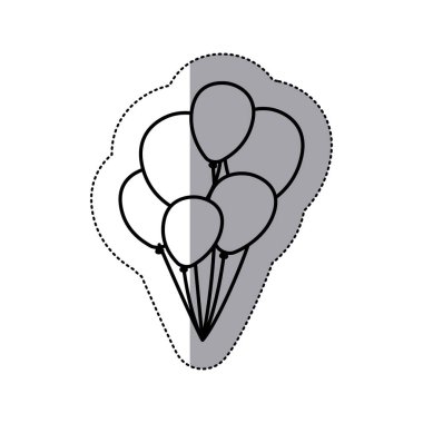 etiket tek renkli balonlar dağılımı ile yakın çekim