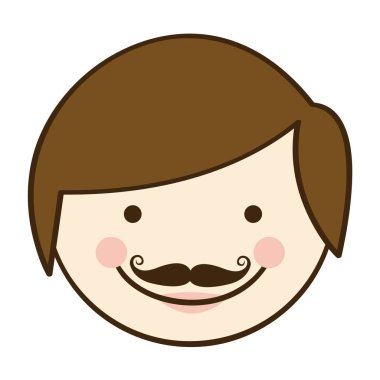 açık renkli siluet çizgi film adam baba yüz