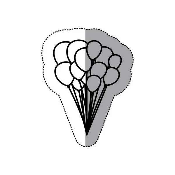 Αυτοκόλλητο μονόχρωμη με μπαλόνια περίγραμμα — Διανυσματικό Αρχείο