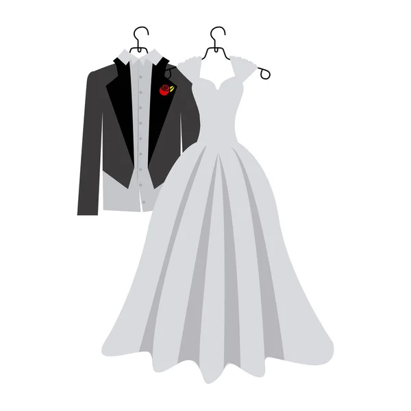 Costume da sposa sagoma colorata desing — Vettoriale Stock