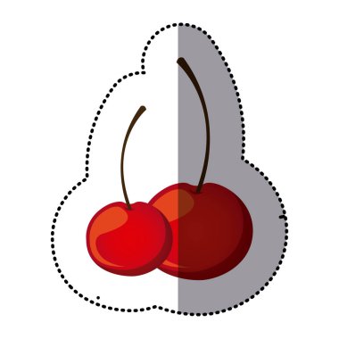 renkli cherrys meyve ile etiket