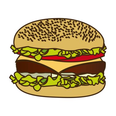 büyük hamburger ile renk figür