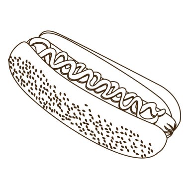 Sosisli sandviç ile tek renkli dağılımı