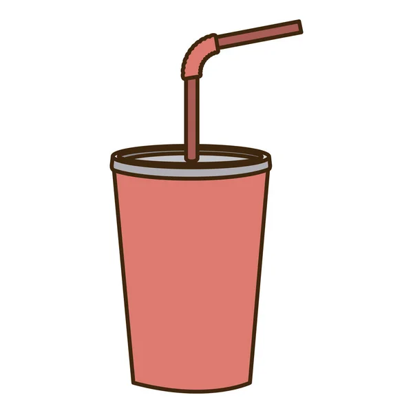 Figura de color de soda con paja — Archivo Imágenes Vectoriales