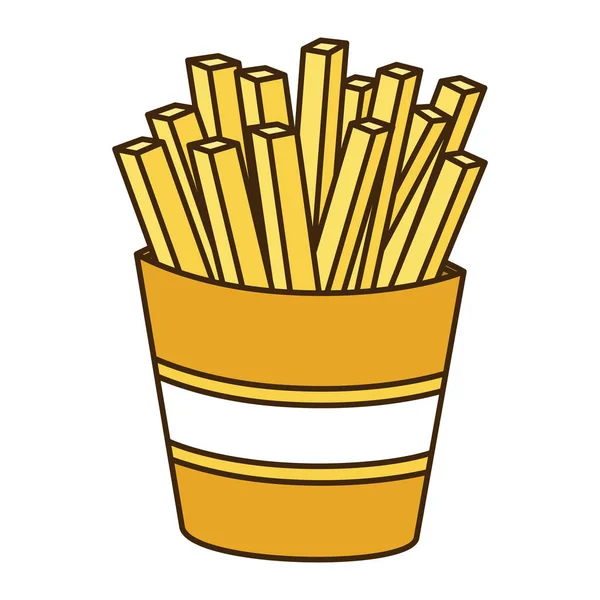 Figurine de couleur avec portion de frites — Image vectorielle