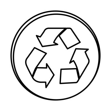 siluet simge geri dönüşüm işareti simgesi