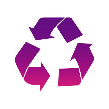 Mor geri dönüşüm işareti simgesi