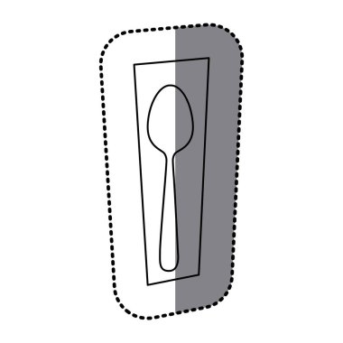 Kontur kaşık resim dekoratif simgesi