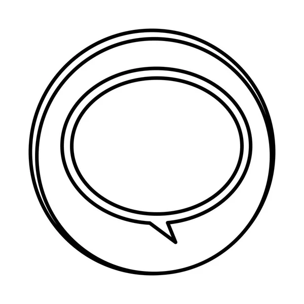 Silhouette symbole ronde chat bulle icône — Image vectorielle