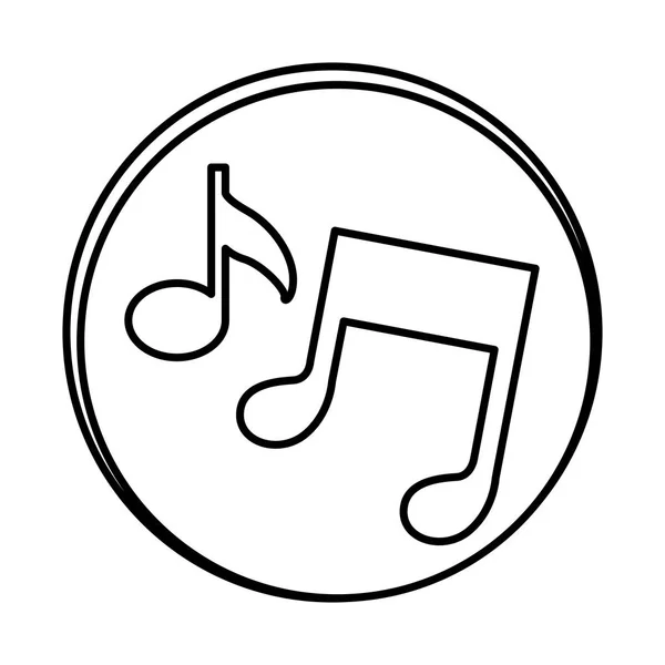 Símbolo de silhueta ícone sinal de música — Vetor de Stock