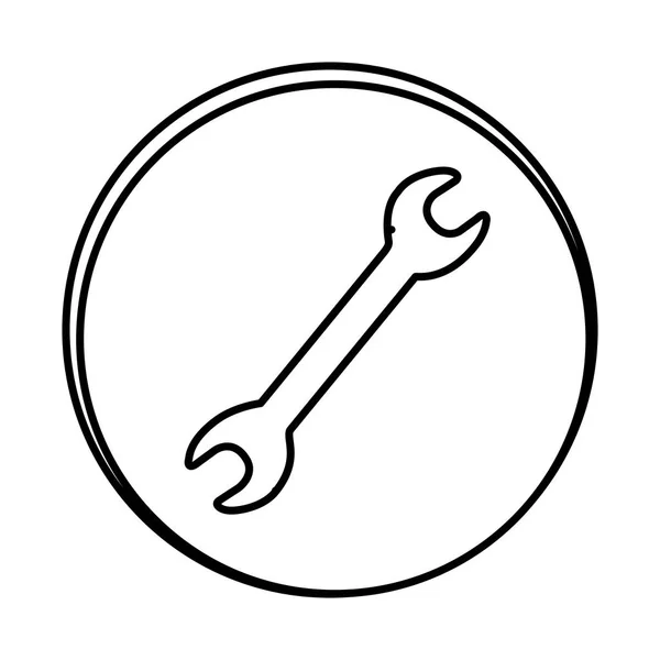 Silhouette symbol wrench icon — Stock Vector