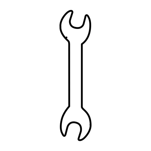 Llave de silueta icono de la herramienta — Vector de stock