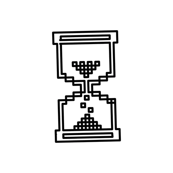 Figur pixel timglasikon — Stock vektor