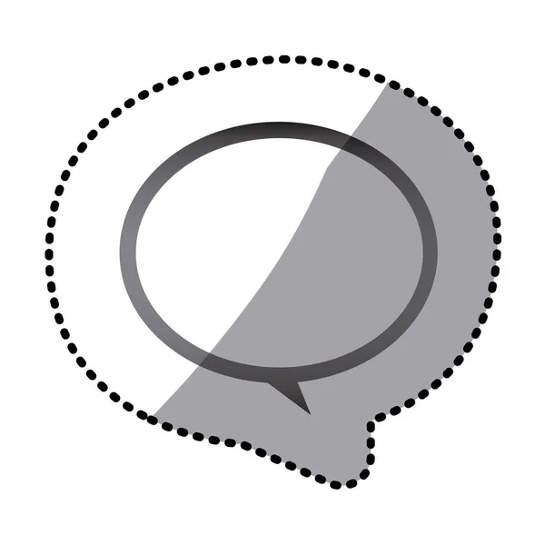 Grijswaarden ronde chat zeepbel pictogram — Stockvector