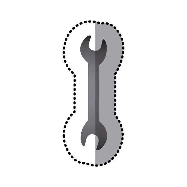 Icône d'outil de clé en niveaux de gris — Image vectorielle