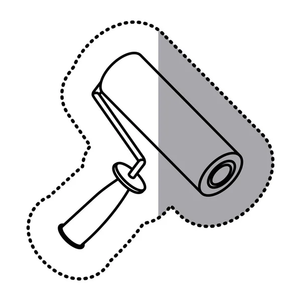 Figure paint roller icon — Stock Vector
