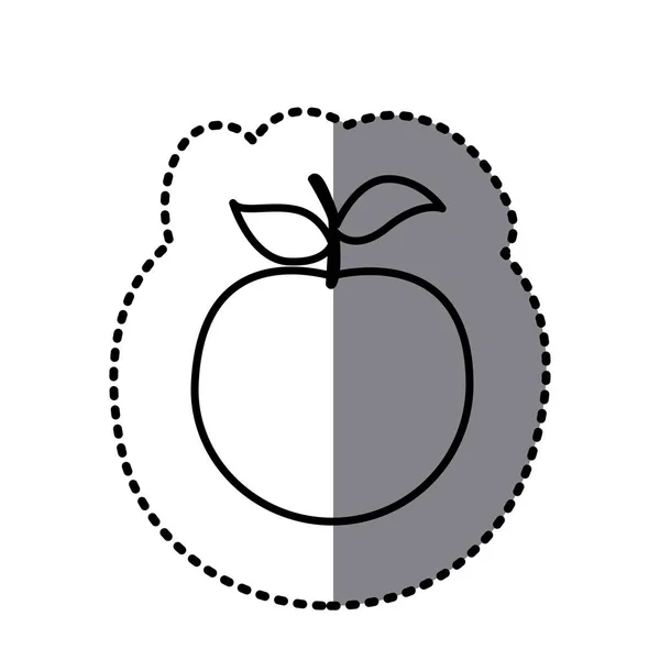 Figura manzana fruta icono — Archivo Imágenes Vectoriales