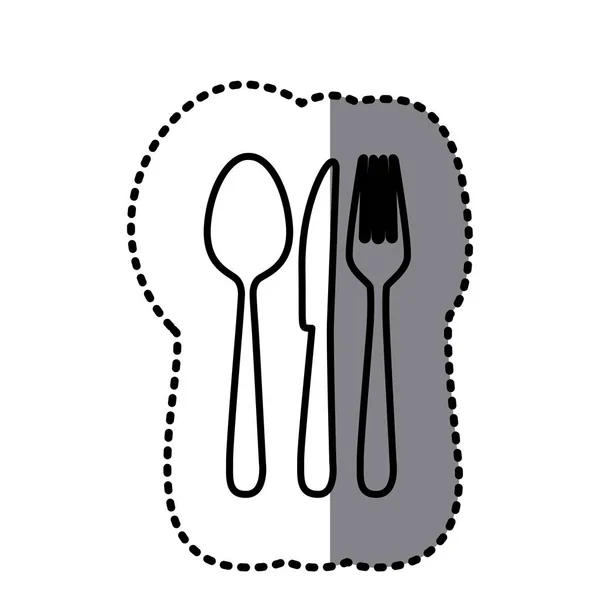 Figure cutlery tools icon — Stock Vector