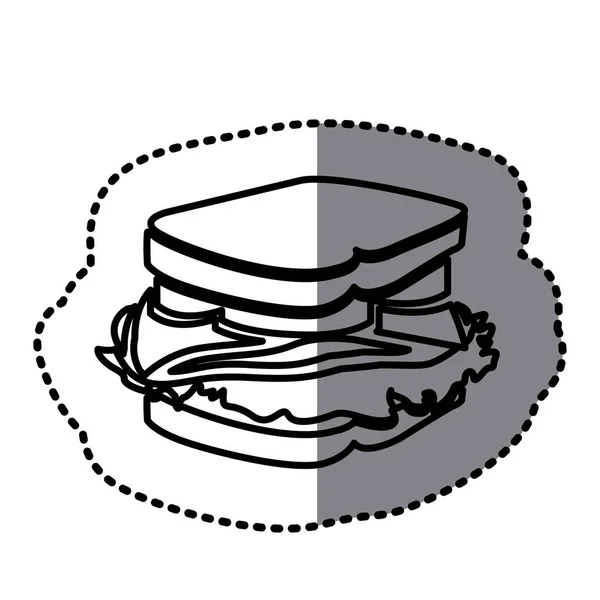 Figure sandwich fast food icône — Image vectorielle