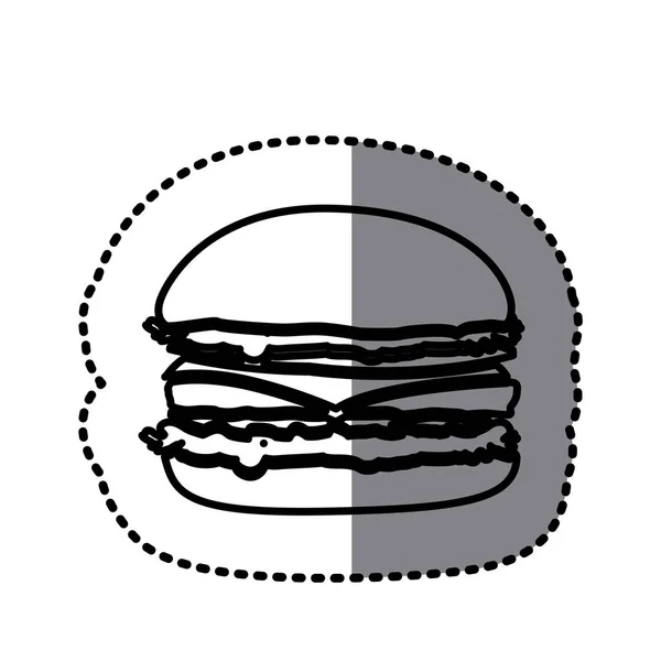 Figure hamburger fast food icon — Stock Vector