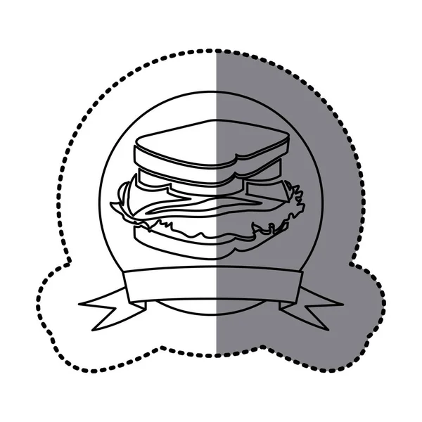 Икона фаст-фуда с эмблемой — стоковый вектор