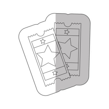 gri tonlamalı kontur etiket film bilet