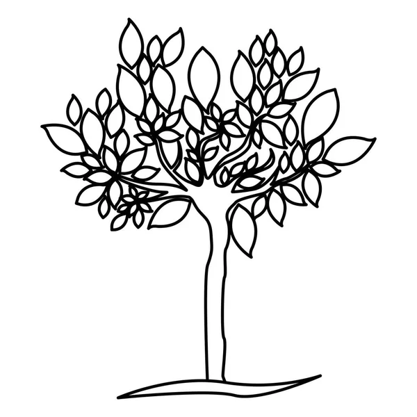 많은 잎 아이콘 그림 나무 — 스톡 벡터