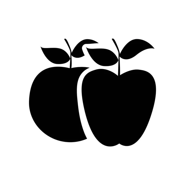 Noir différent pomme icône — Image vectorielle