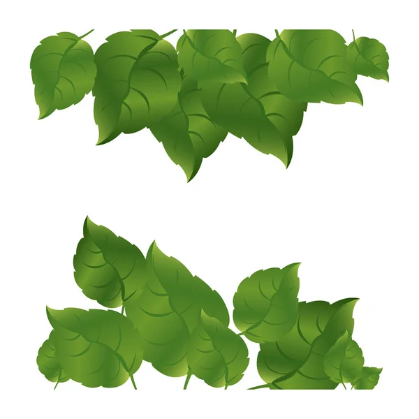 Grüne Blätter Hintergrundsymbol — Stockvektor