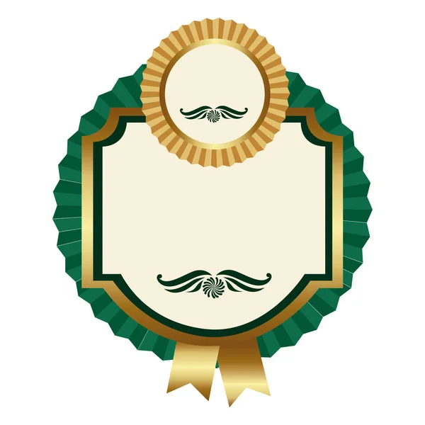 Szalag ikon zöld négyzet emblémáját — Stock Vector