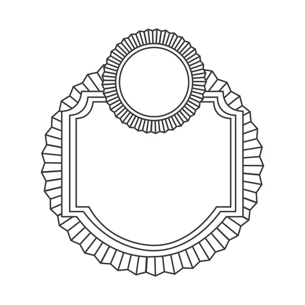 Έμβλημα του σχήμα με σύμβολα μέσα σε εικονίδιο — Διανυσματικό Αρχείο