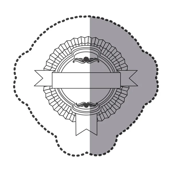 轮廓圆的象征与带状图标 — 图库矢量图片