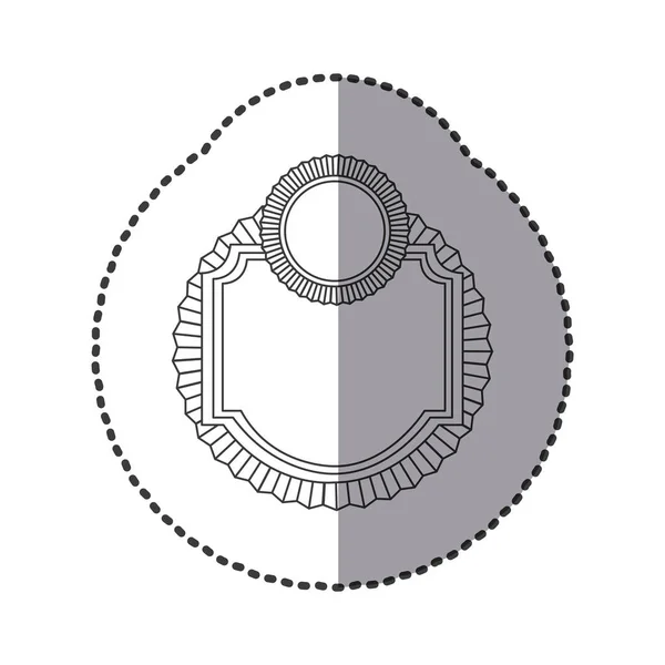 Emblema quadrado de contorno com ícone de fita — Vetor de Stock