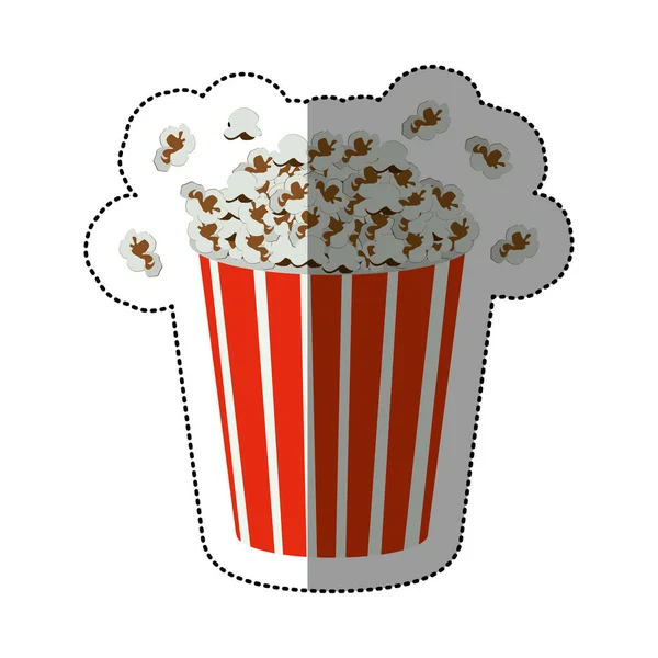 Silhouette klistermärke av popcorn behållare — Stock vektor