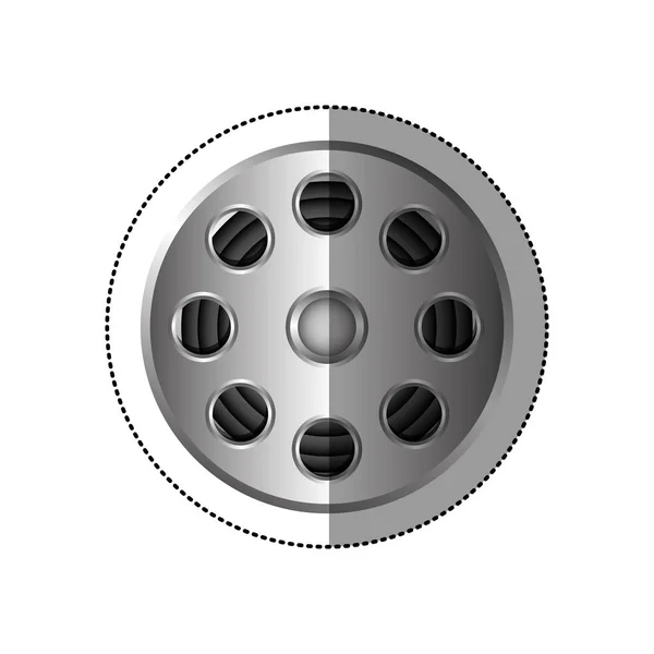 Graustufen-Sticker mit Kinematografie-Klebeband — Stockvektor