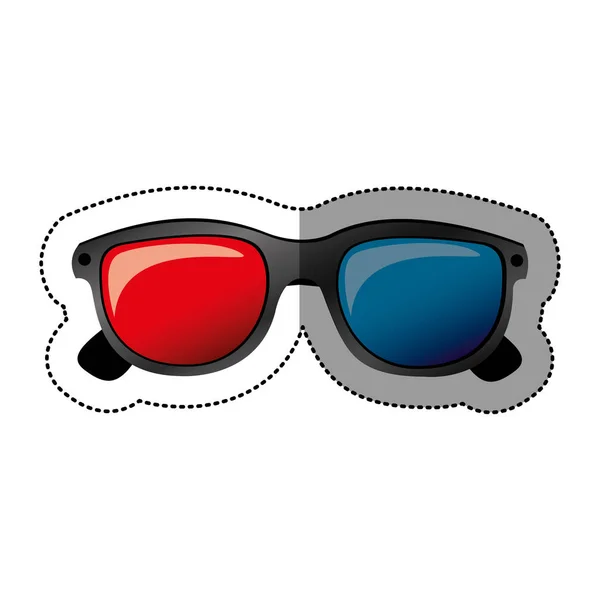Pegatina colorida de gafas de cine 3d — Archivo Imágenes Vectoriales