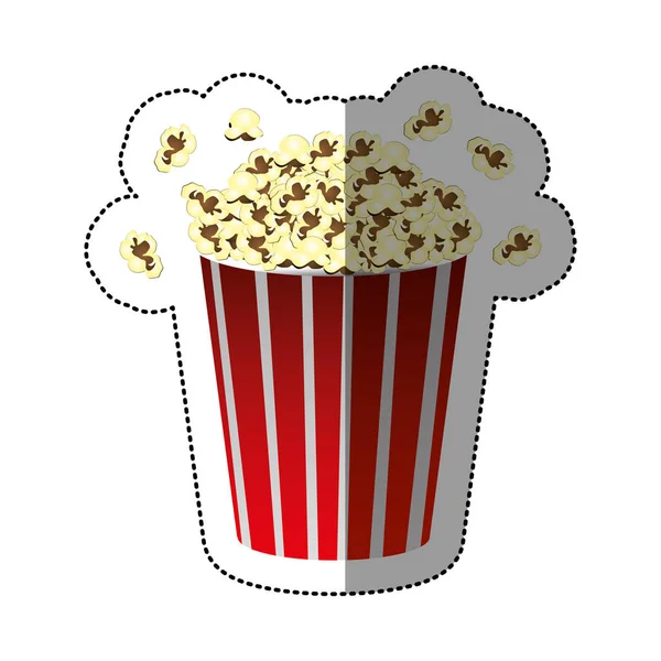 Färgglada klistermärke av popcorn behållare — Stock vektor