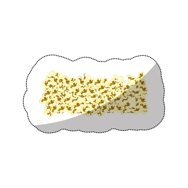 Kolor tła naklejki Popcorn z masłem — Wektor stockowy
