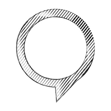 tek renkli kroki kuyruk sağ tarafında ve kontur çizgiler ile dairesel konuşma