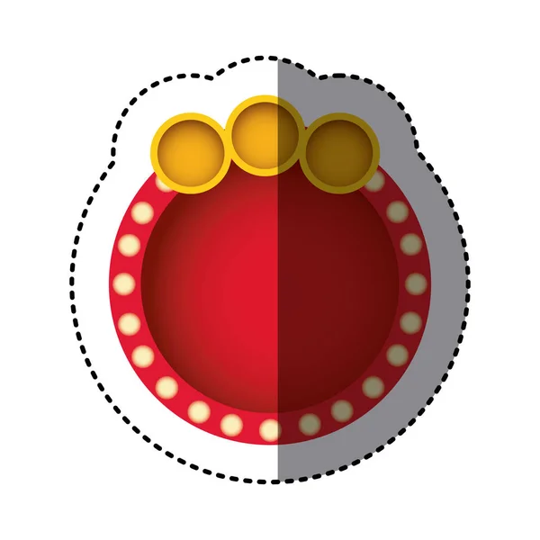 赤い円形の音声と上部の黄色の円のステッカー — ストックベクタ