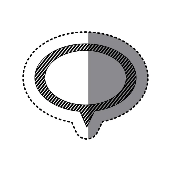 Autocollant monochrome de style ovale avec queue et contour des rayures — Image vectorielle