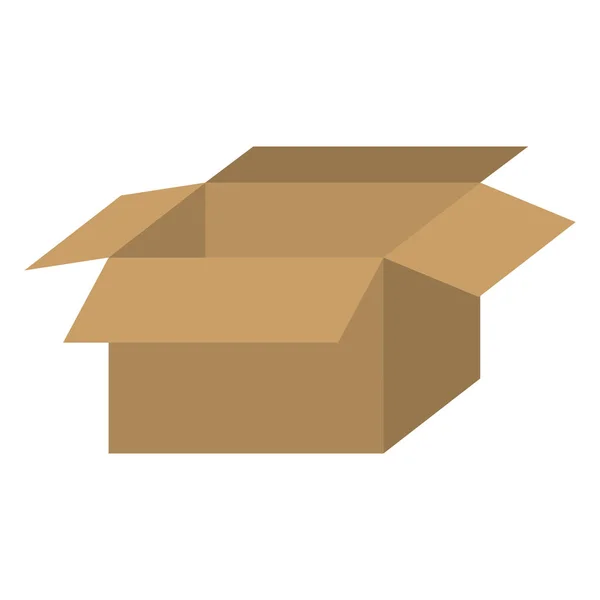Braune Schachtel öffnet Symbol — Stockvektor