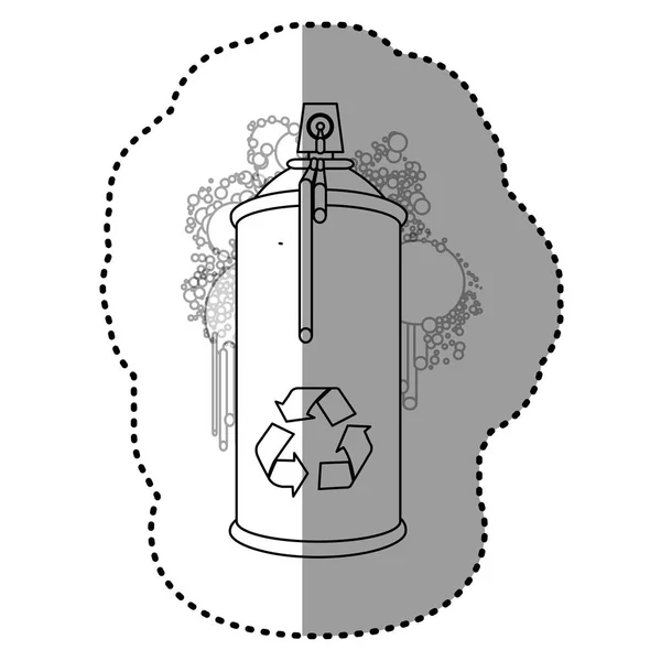 Kontur semprotan aerosol dengan ikon simbol daur ulang - Stok Vektor