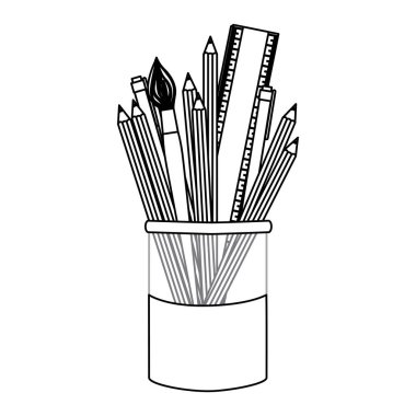 şekil renkli kalemler kavanoz simgesi