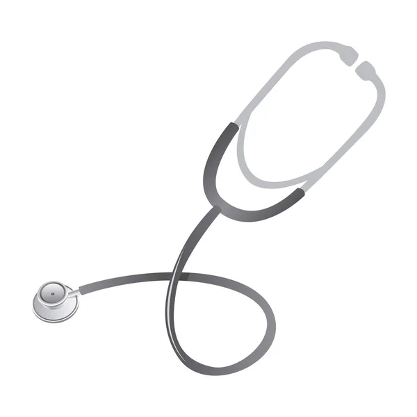Grå stetoskop behandling ikonen — Stock vektor