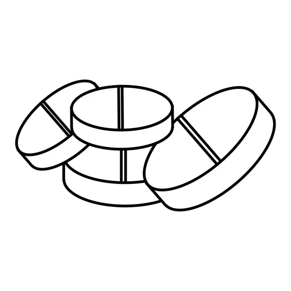 Figura tablete tratament pictogramă — Vector de stoc